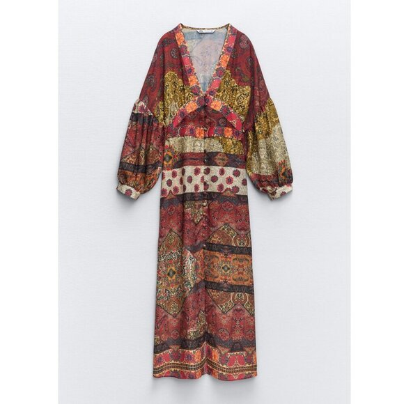 Zara Boho Print Maxi Dress - Picture 4 of 12